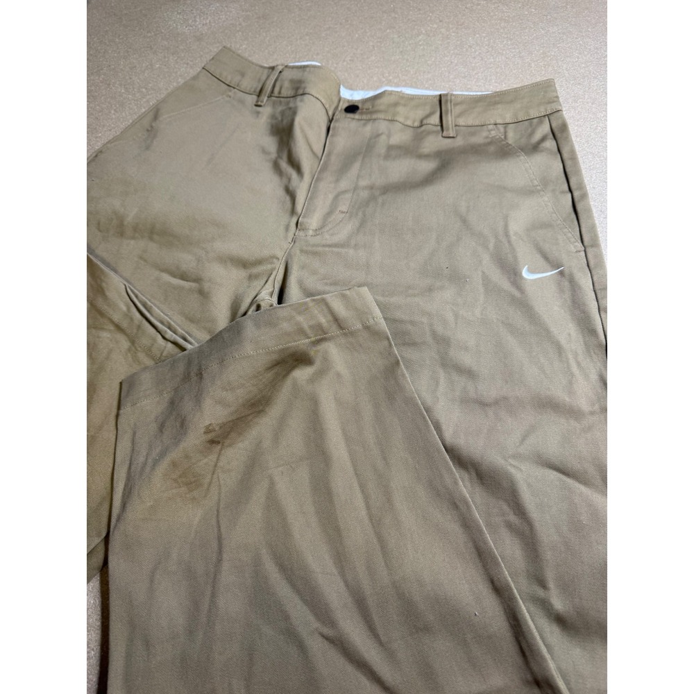 Nike SB Mens Khaki Chino Skate Pants Tan Size 34 Embroidered Swoosh Logo‎